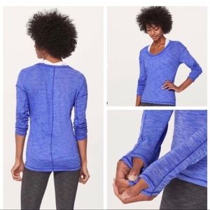 Lululemon 5 Mile Long Sleeve - blue- Size None - measurements In the Photos